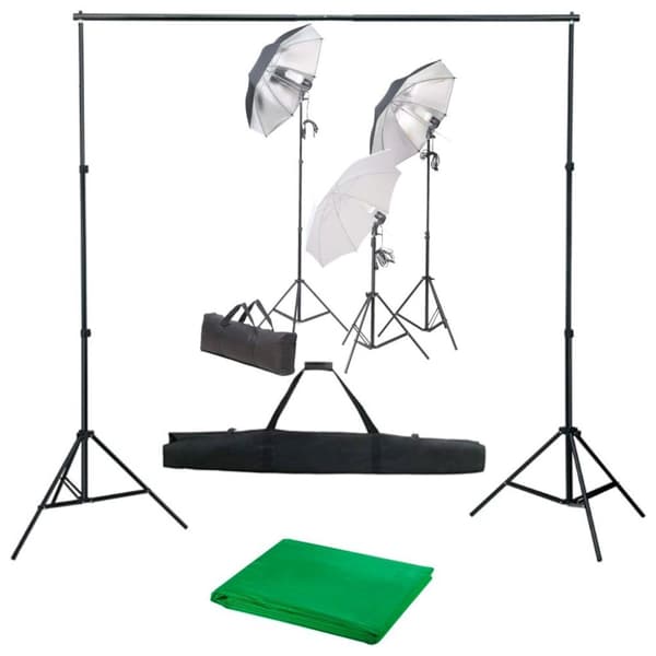 vidaXL Fotostudiosett med lyssett og bakgrunn