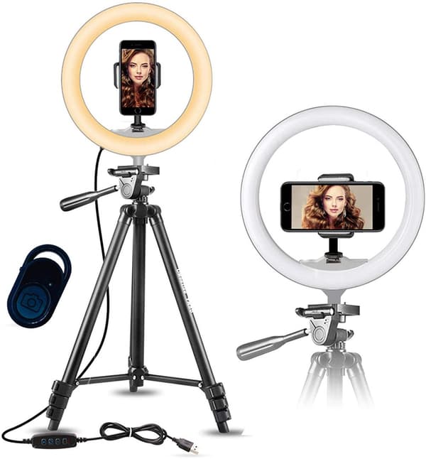 Ring Light Model 3120 m. Stativ max. 136 cm & Bluetooth Fjernbetjening