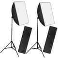 Miniatyrbillede 1 af 8: 2x studielys med softbox, stativ og transporttaske model 1 - sort