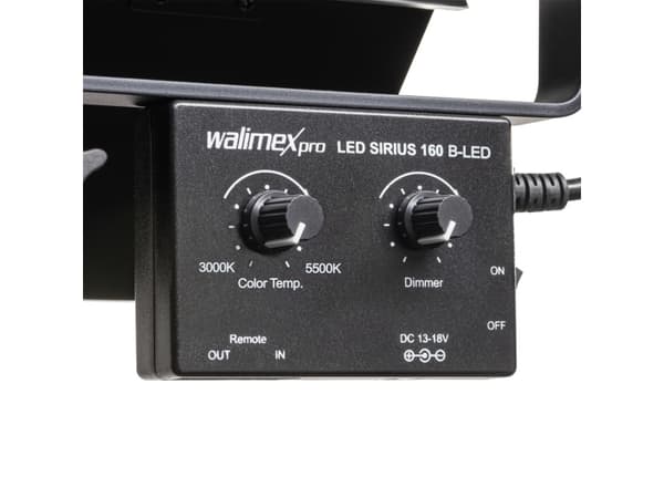 Walimex Pro LED Sirius 160 Bi Color - Lamphuvud - 1 huvuden x 160 lampa - LED - 65 W - AC, DC