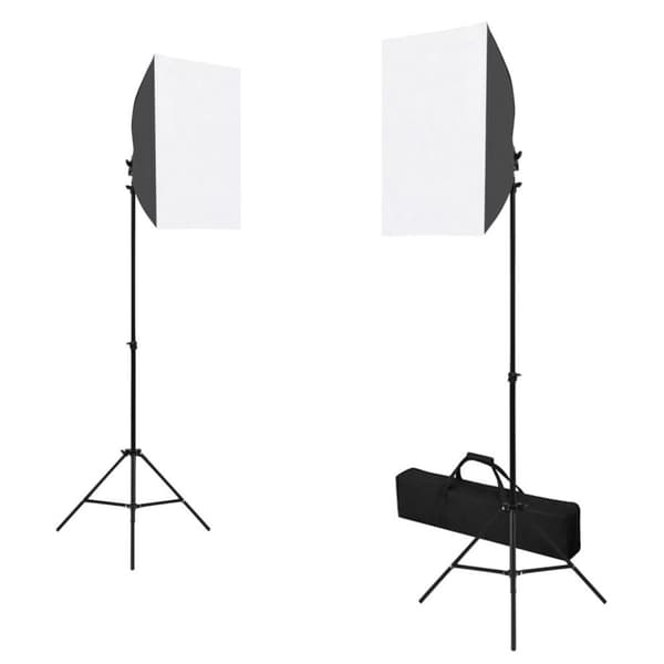 vidaXL Fotostudiosett med softbokslys, bakgrunn og reflektor