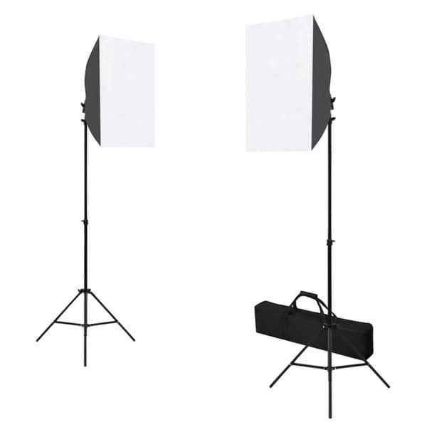vidaXL Fotostudiosett med softbokslys, bakgrunn og reflektor