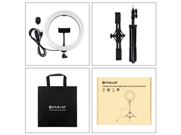 Puluz Puluz Ringlampe/LED-stativ 26cm 3x Smartphone PKT3070B Puluz