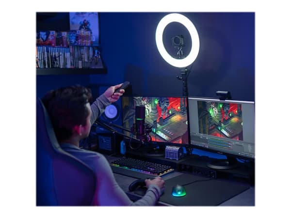 Streamplify LIGHT 14, LED, 2250 lm, 3000 K, 6000 K, Musta, 50 cm