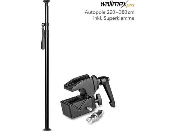 walimex pro Autopole 220-380cm inkl. Superclamp