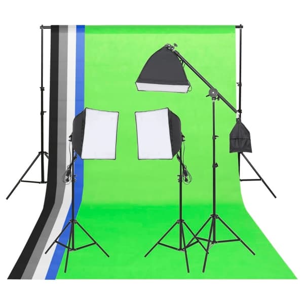 vidaXL Fotostudiosett med bakgrunner og reflektor
