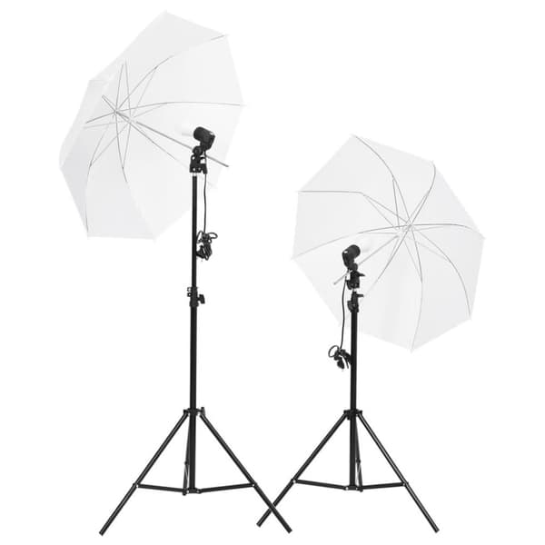 vidaXL Fotostudio med lampor, bakgrund och reflexskärm