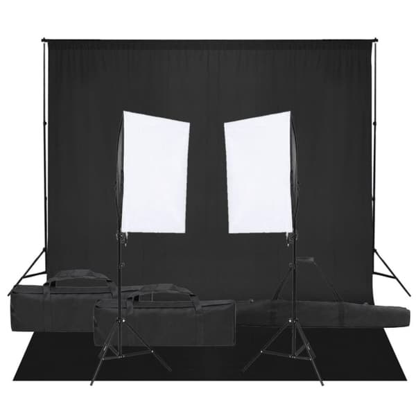 vidaXL Fotostudio med lampor och bakgrund