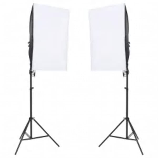 vidaXL Fotostudio med lampor, bakgrund och reflexskärm