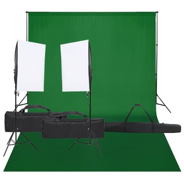 vidaXL Fotostudio med lampor och bakgrund