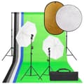 Miniatyrbild 1 av 10: vidaXL Fotostudio med lampor, bakgrund och reflexskärm