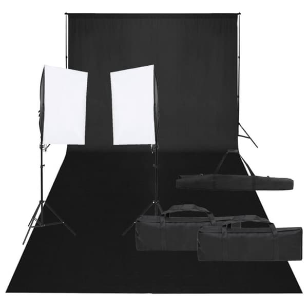 vidaXL fotostudiesæt med lampesæt og baggrund