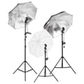 Miniatyrbillede 2 af 10: vidaXL fotostudiesæt med lampesæt + baggrund og reflektor