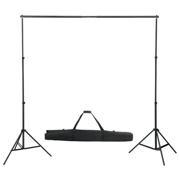 vidaXL fotostudiesæt med lampesæt + baggrund og reflektor