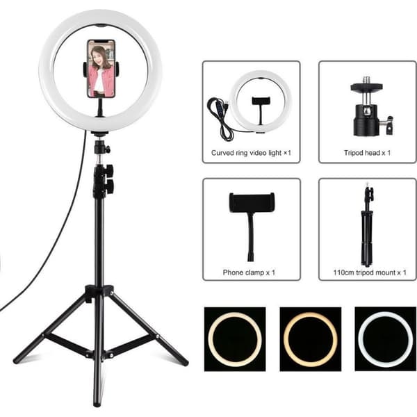 Telefonhållare Stativ med LED Studio Light Ring