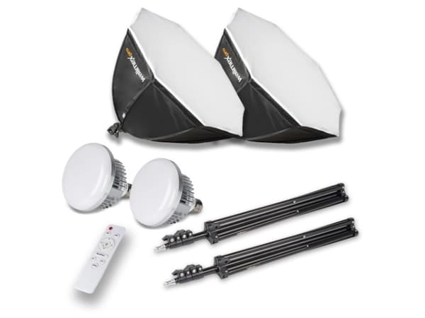 Walimex Pro LED, 60 W, 2 ampuller, LED, 50000 timer, Kjølig hvit, Varm hvit, 6200 lm