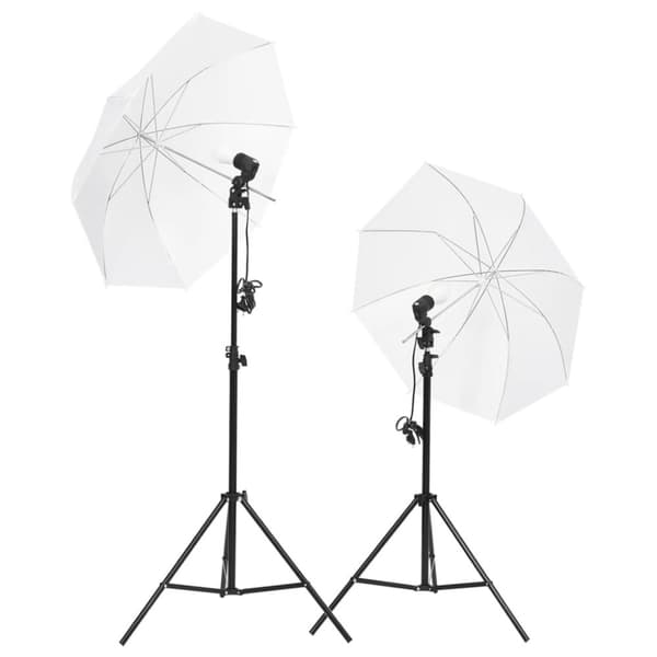 fotostudiesæt med lampesæt + baggrund og reflektor