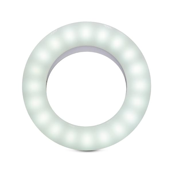 Ringlampa (LED) med enkel montering för att få professionella selfies och videosamtal, med justerbar ljusstyrka och färgbyte