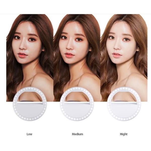 Justerbar Selfie Ring Light - Vit - Märke: Selfie Ring Light
