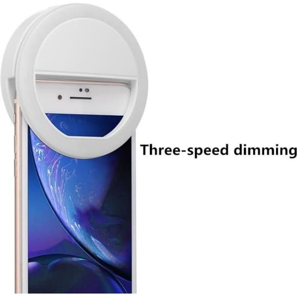 Justerbar Selfie Ring Light - Vit - Märke: Selfie Ring Light