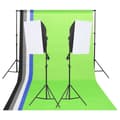 Miniatyrbillede 1 af 11: vidaXL fotolamper med baggrunde og softboxes -  Studielamper & blitz