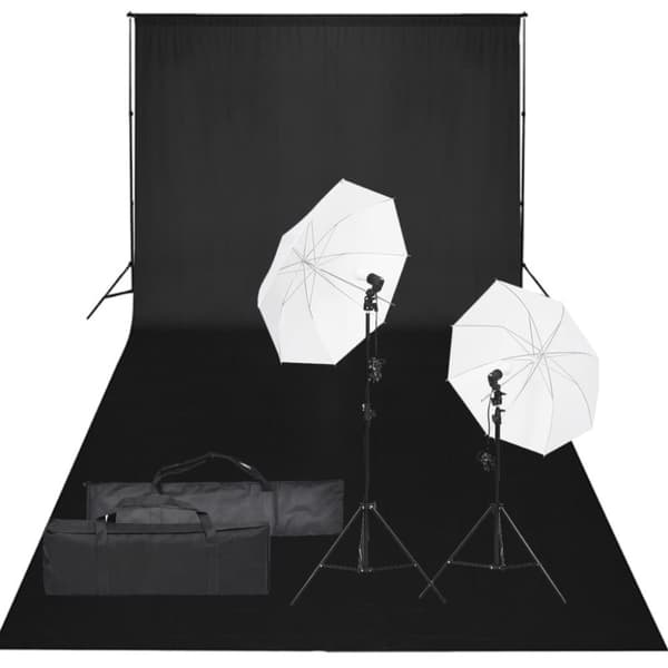 vidaXL fotostudiesæt med lampesæt og baggrund -  Studielamper & blitz