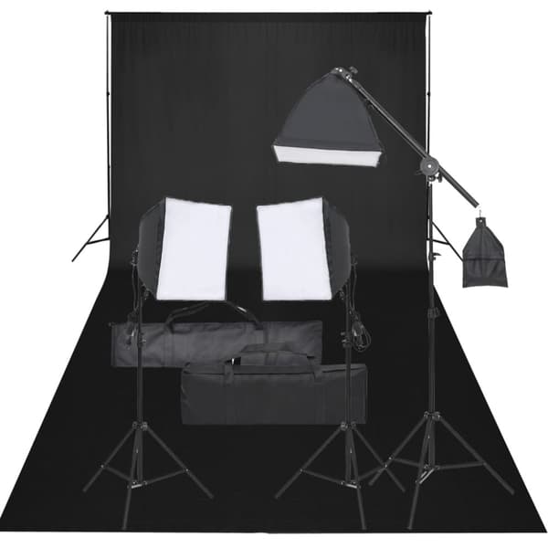 vidaXL fotostudiesæt med lampesæt og baggrund - Studielamper & blitz