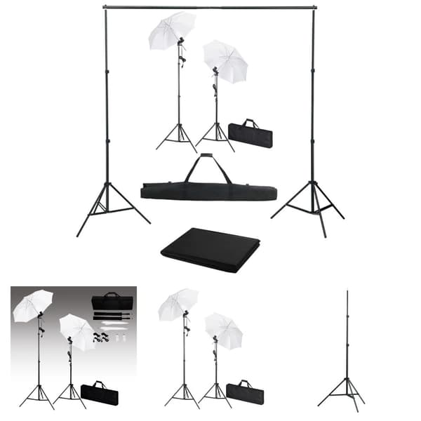 The Living Store fotostudieudstyr med baggrund, lamper og paraplyer -  Studielamper & blitz