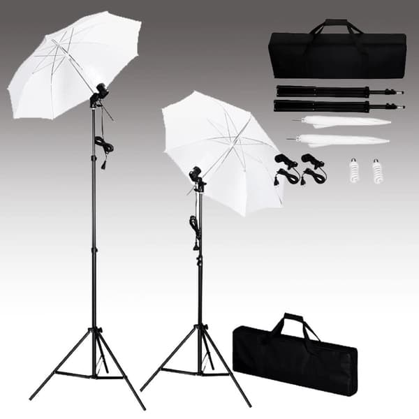 The Living Store fotostudiesæt med baggrund, lamper og paraplyer -  Studielamper & blitz