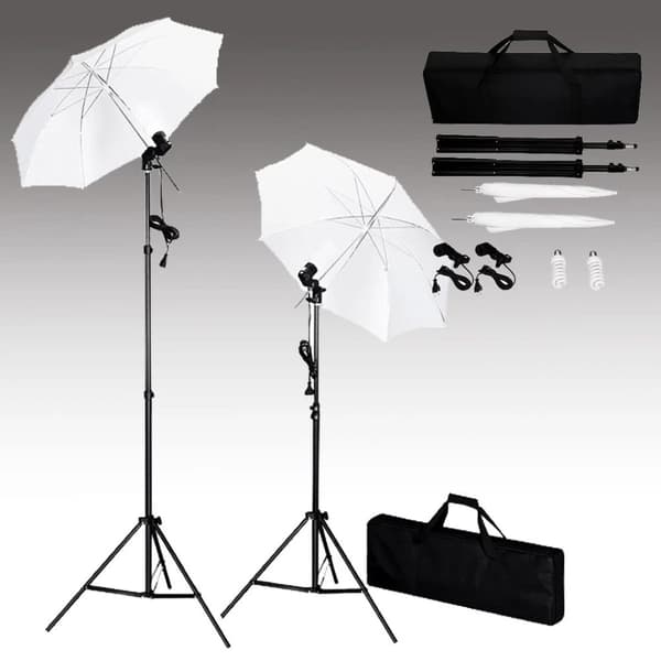 Fotostudio med bakgrunder, lampor och paraplyer - Studioutrustning - Studio Utrustning - Home & Living
