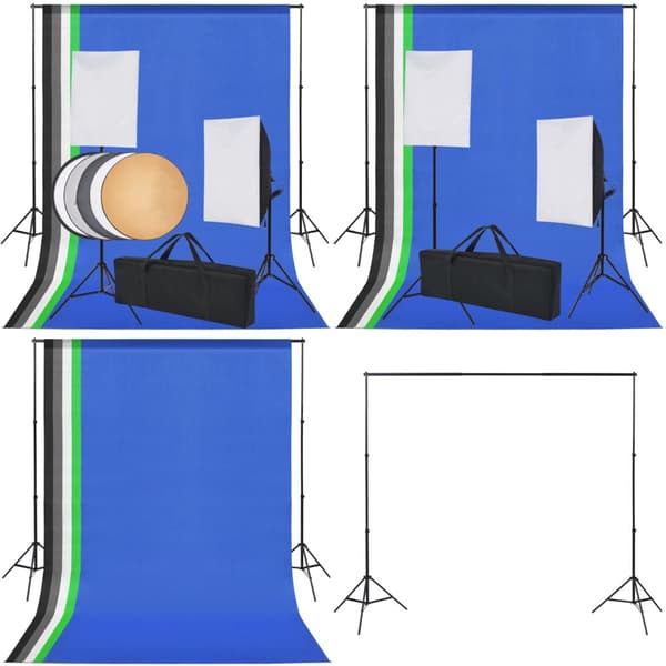 Studioutrustning: 5 färgade bakgrunder & 2 softboxar - Studiobelysning - Studiobelysningar - Home & Living
