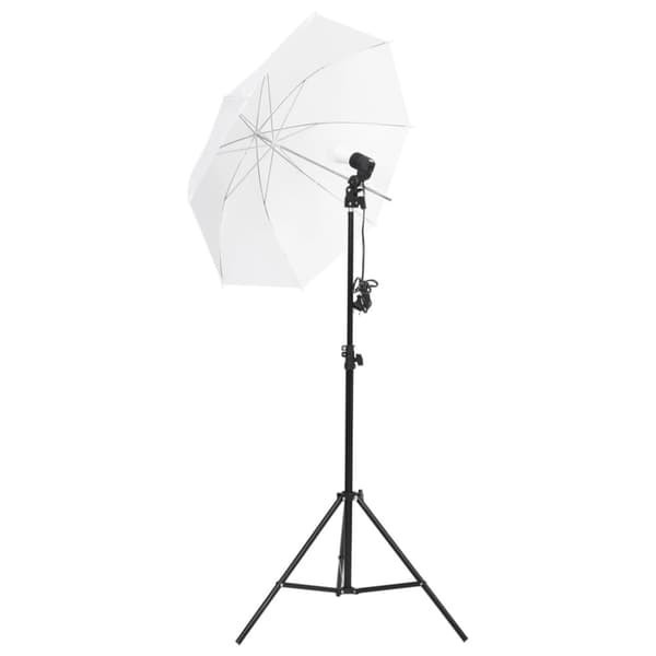 Fotostudio med lampor, bakgrund och reflexskärm