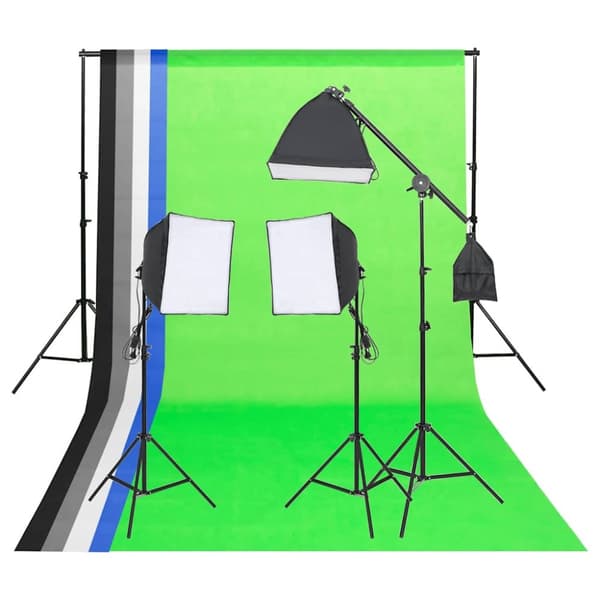 Studiobelysning med bakgrund och reflektor