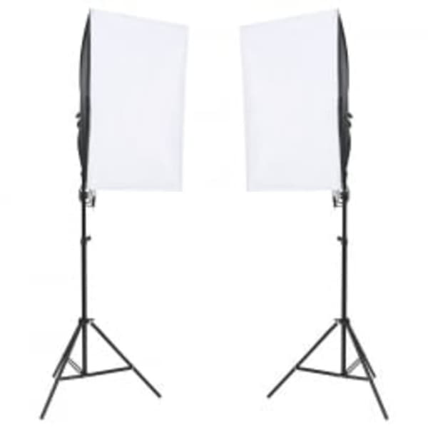 Fotostudio med lampor och reflexskärm