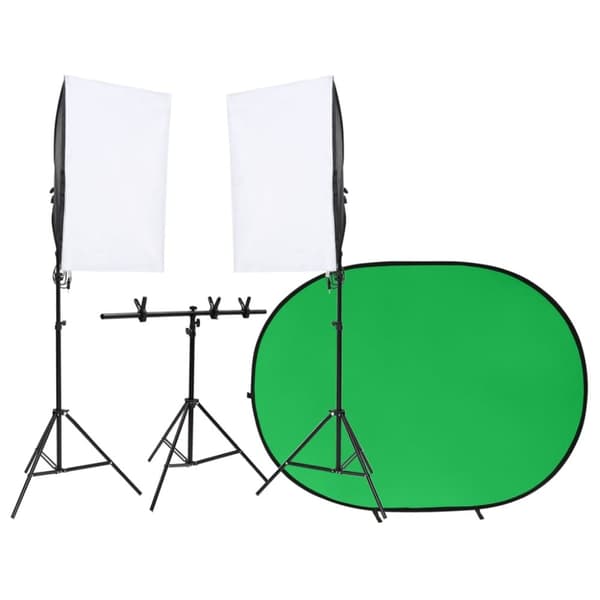 Fotostudio med lampor och bakgrund