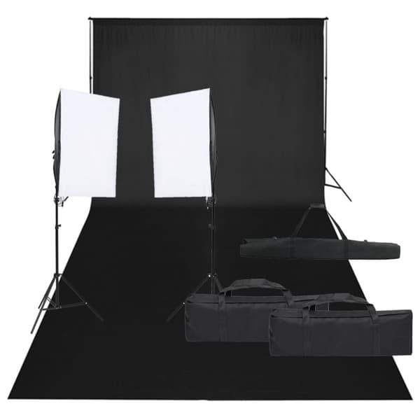 Fotostudio med lampor och bakgrund