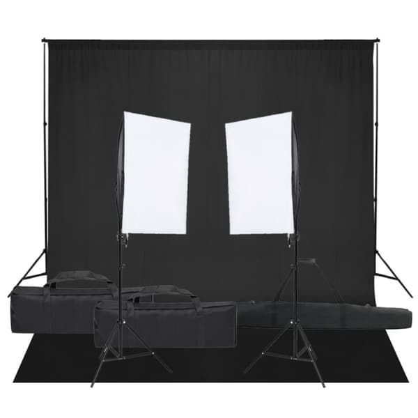 Fotostudio med lampor och bakgrund