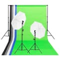 Miniatyrbild 1 av 2: Studiobelysning inklusive bakgrunder & paraplyer
