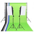 Miniatyrbild 2 av 2: Fotostudio med lampor, bakgrund och reflexskärm