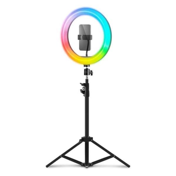 Ljusring - Mars Gaming - MGRING - 10,2” RGB - Justerbar 65-150 cm - 35 ljuslägen Svart