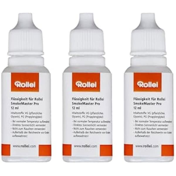 Rökskapande vätska - Rollei - SmokeMaster/Pro - Paket med 3 - Hög Kvalitet - Icke Toxisk