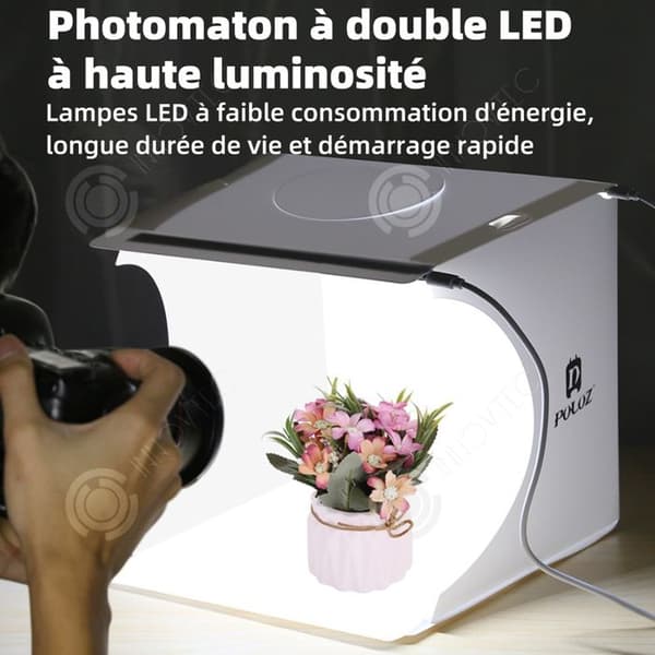 INN Softbox 20cm 6 färger 2 LED-ljustavlor Bärbar hopfällbar fotostudio Miniljuslåda Fotografitält