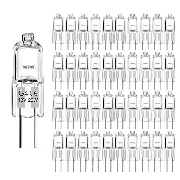 20-pak G4 halogenpærer 20W 12V – varmt hvidt lys for optimal belysning