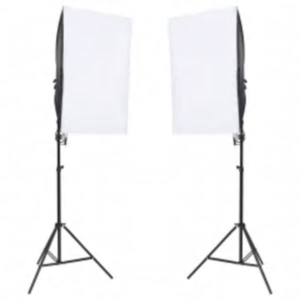 Fotostudio med lampor och bakgrund
