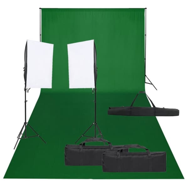Fotostudio med lampor och bakgrund