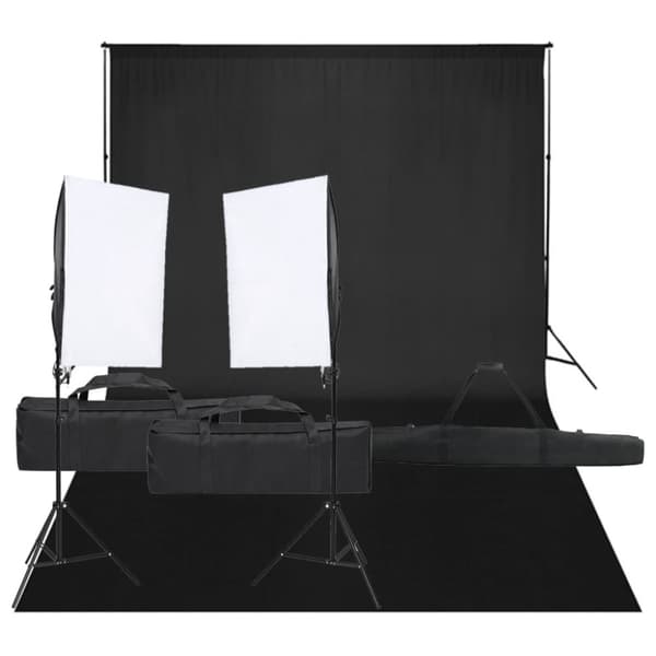 Fotostudio med lampor och bakgrund