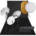 Miniatyrbild 1 av 2: Fotostudio med lampor, bakgrund och reflexskärm