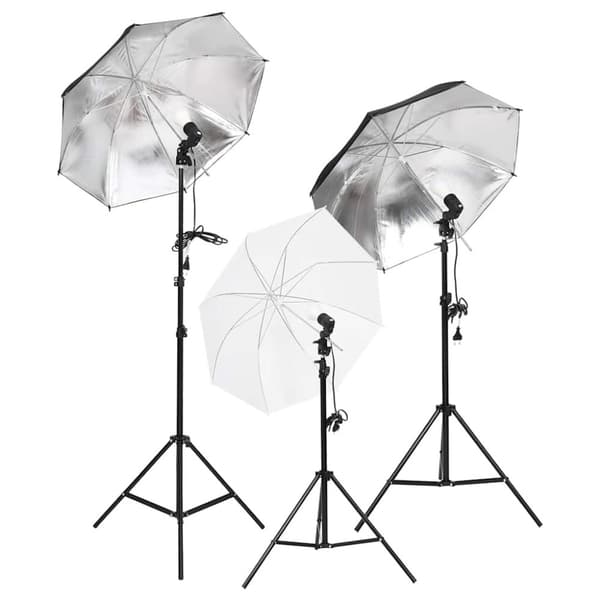 Studiobelysning med stativ & paraplyer