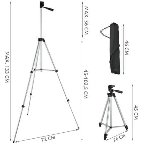 Kamerastativ / Stativ til Mobil & Kamera - 45-133 cm – Tripod