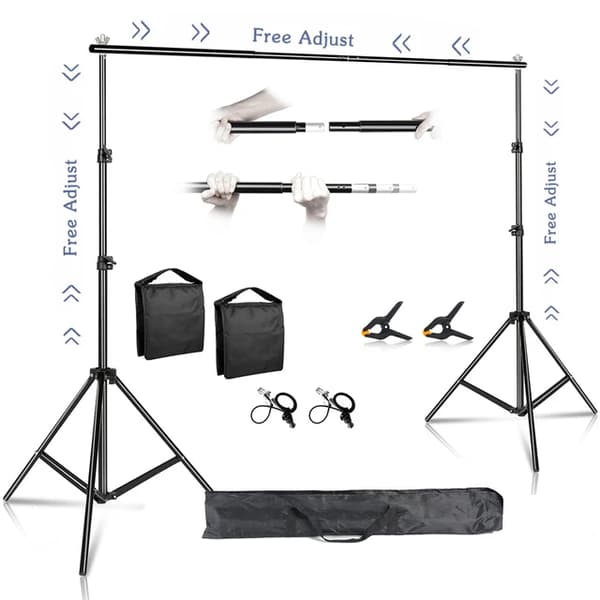 Fotobakgrundstativsats, justerbart stativ, Chromakey-grönt skärmram, 2000x3000mm, Lägg till 2 st Sandsäckar